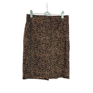 J. Crew Womens Leopard Print Pencil Skirt Size 2